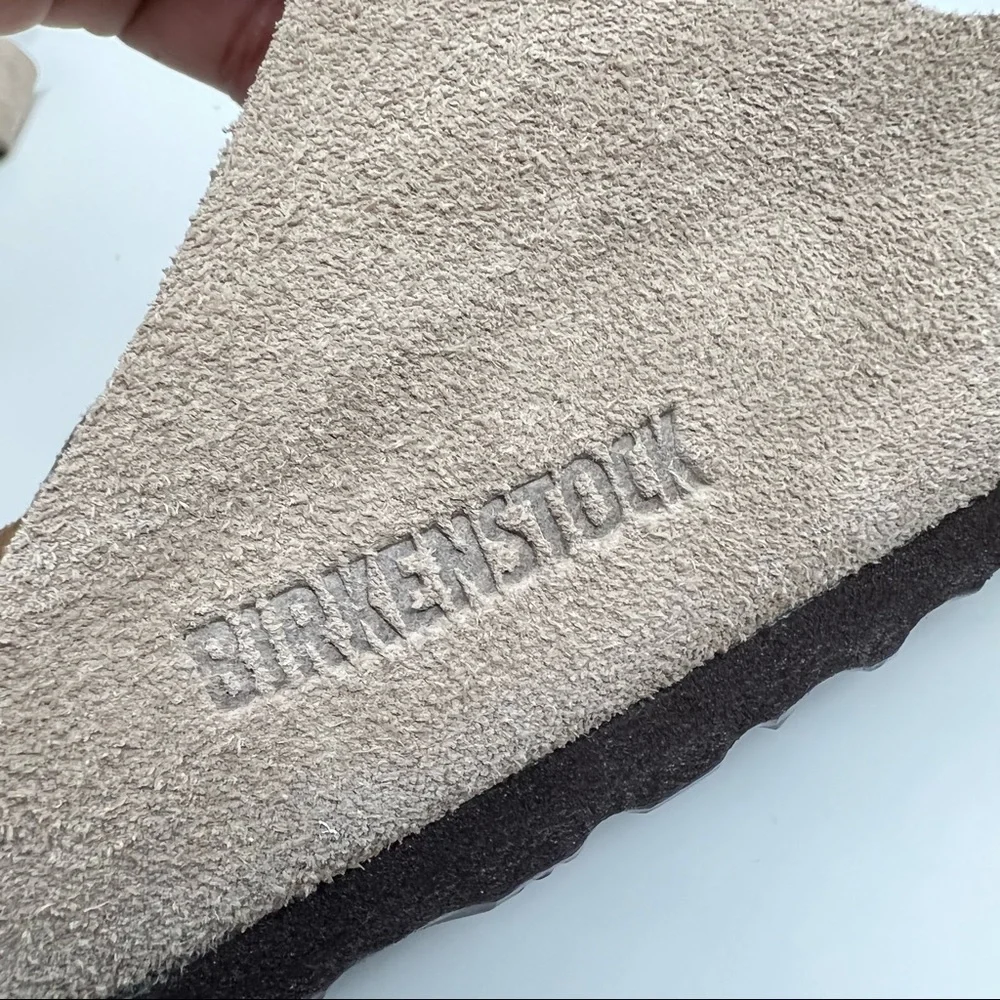NEW BIRKENSTOCK Arizona Soft Slide Sandal Taupe Suede Size 37 EU 6 - 6.5… narrow_9